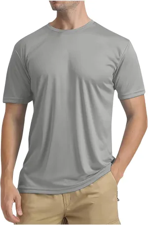 Mens Shirts UPF 50  Sun Protection Shirts Swim SPF Uv Quick Dry Short Sleeve T-Shirt for Athletic Fishing Basic Shirt