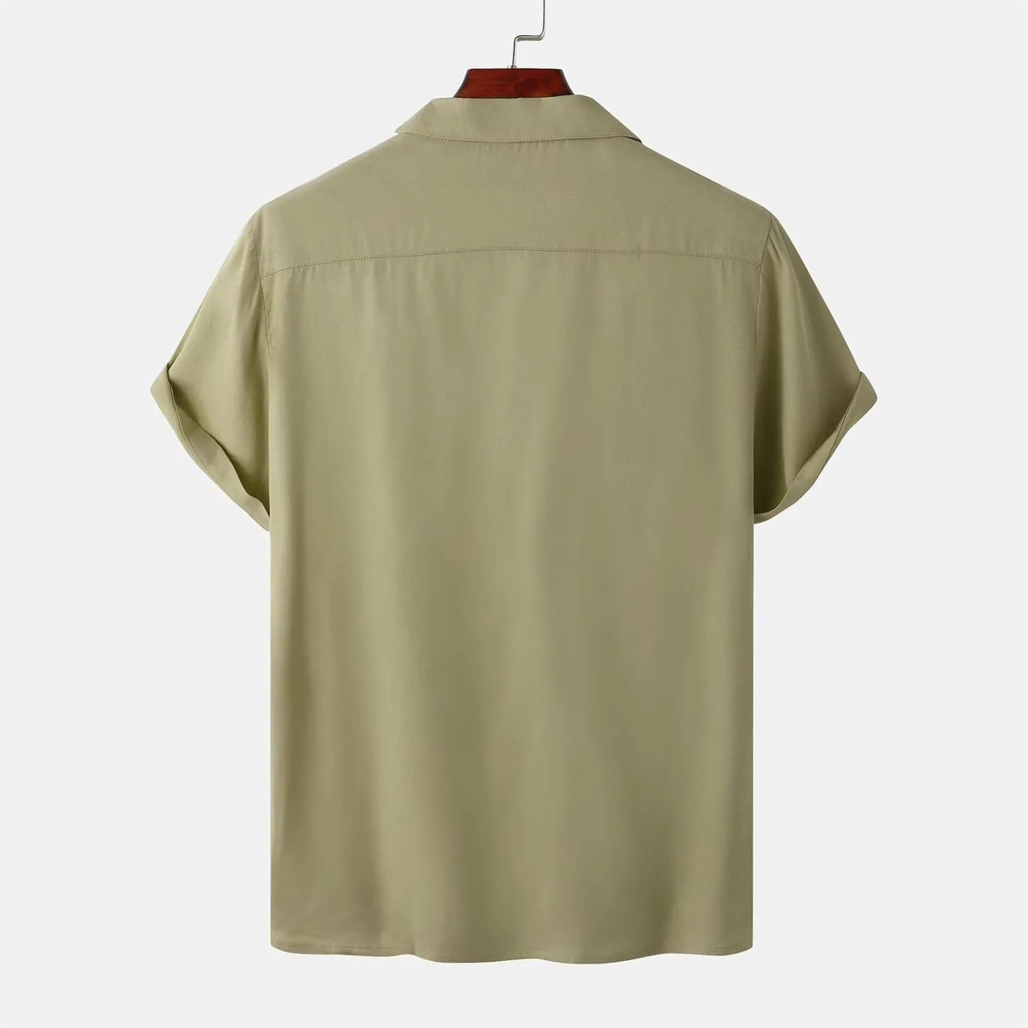 Mens Short Sleeve Shirts Casual Button Down Lightweight Vintage Comfy Tshirts Solid Camp Shirt Spring Summer Tees