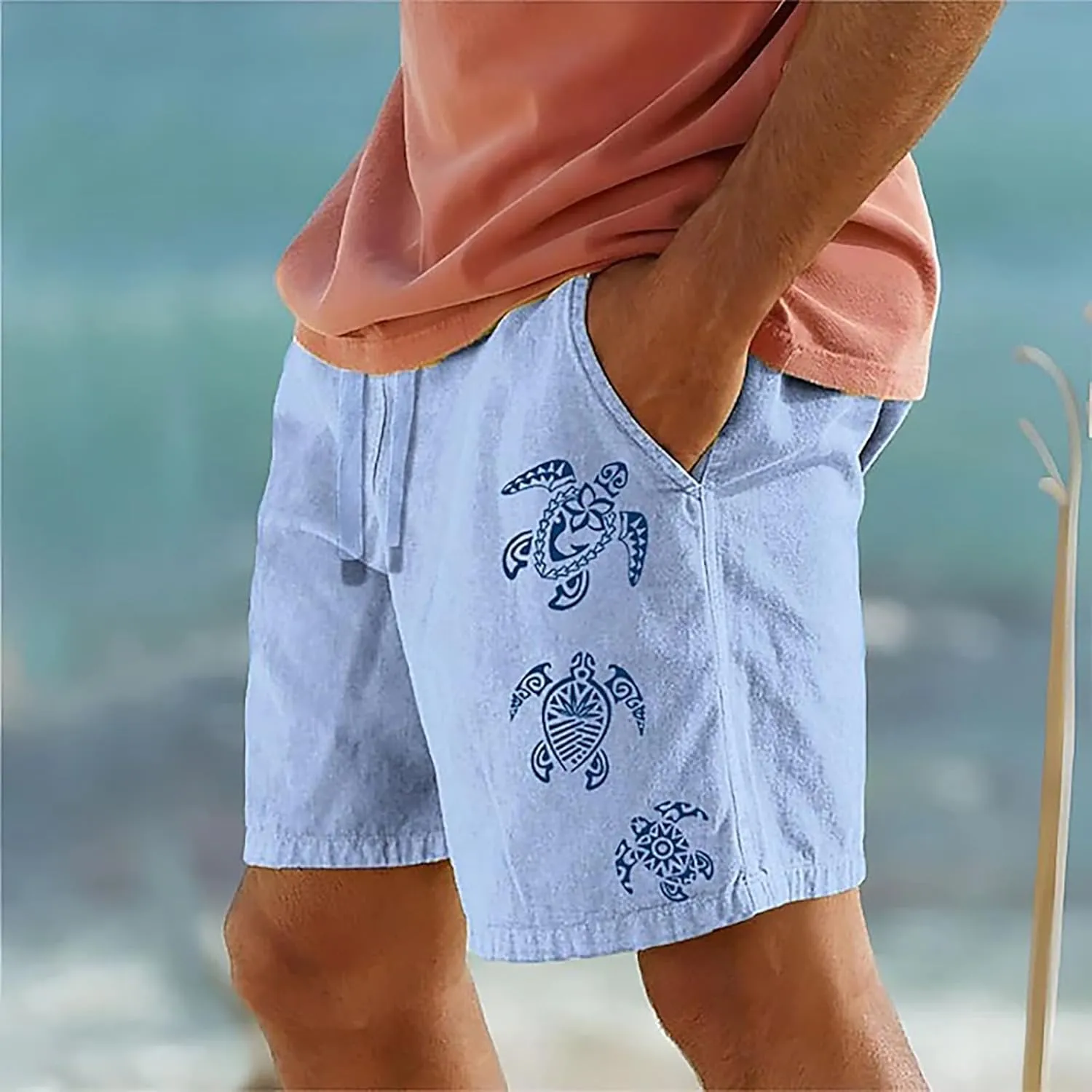 Mens Shorts Casual Work Shorts Fashion Slim Five Minute Pants Beach Shorts Men's Cotton Blend Shorts Men Shorts Le