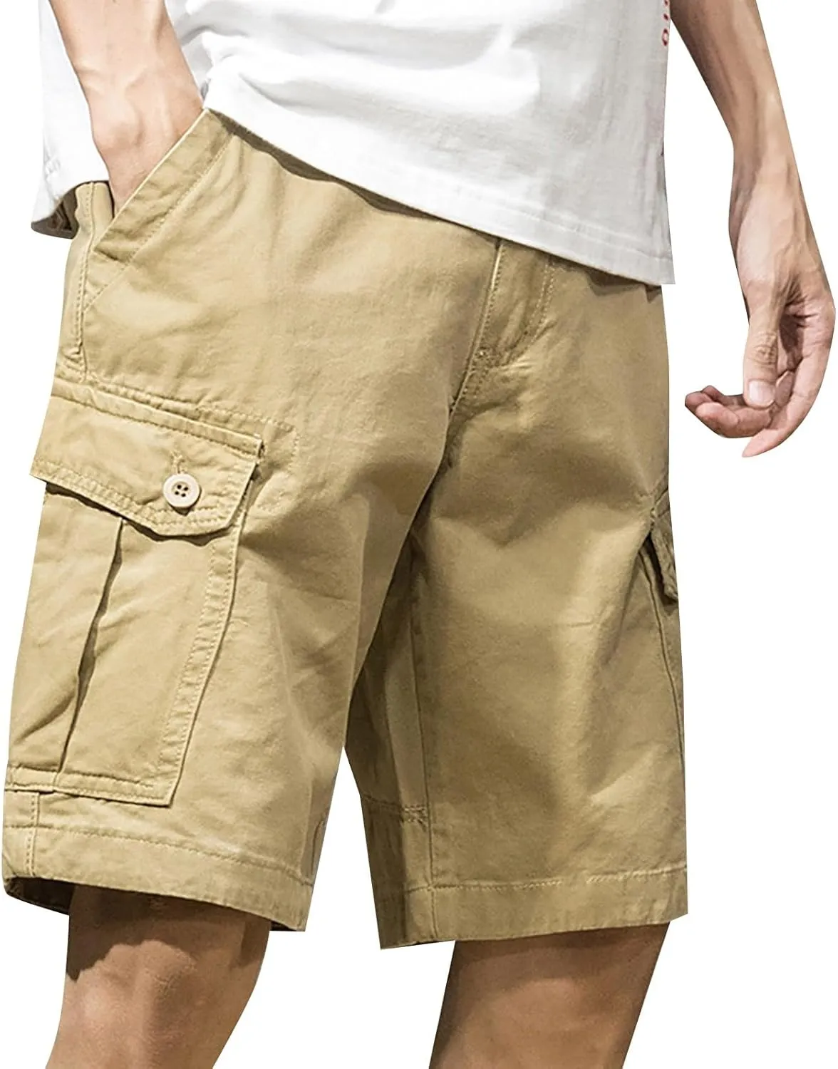 Mens Shorts Outdoor Elastic Waist 2025 Casual Hiking Shorts Fishing Big and Tall Travel Summer Athletic Short Pants