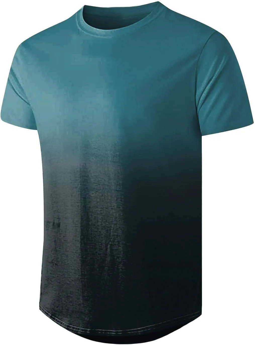 Mens Summer Casual Shirts Trendy Loose Short Sleeve Crew Neck Gradient Color Tee Tops Fashion Athletic T-Shirts