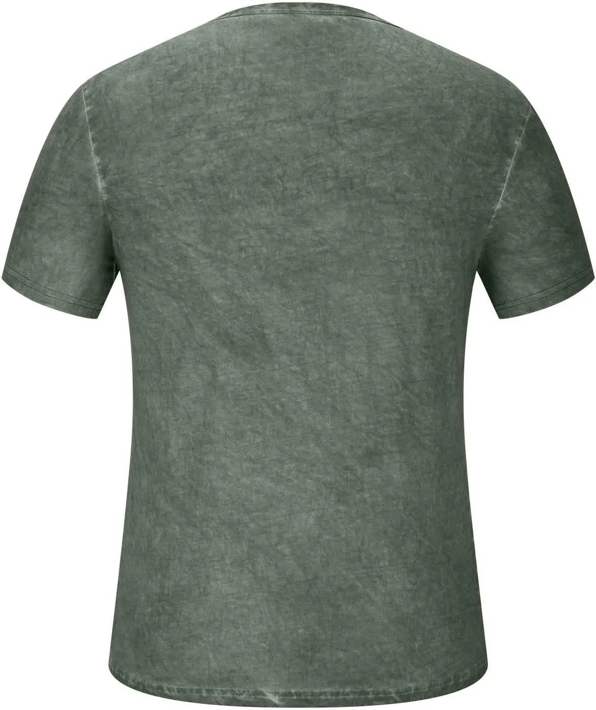 Mens Summer Cotton T-Shirts Loose Short Sleeve Casual Crew Neck Solid Color Blouse Fashion Button Athletic Tops