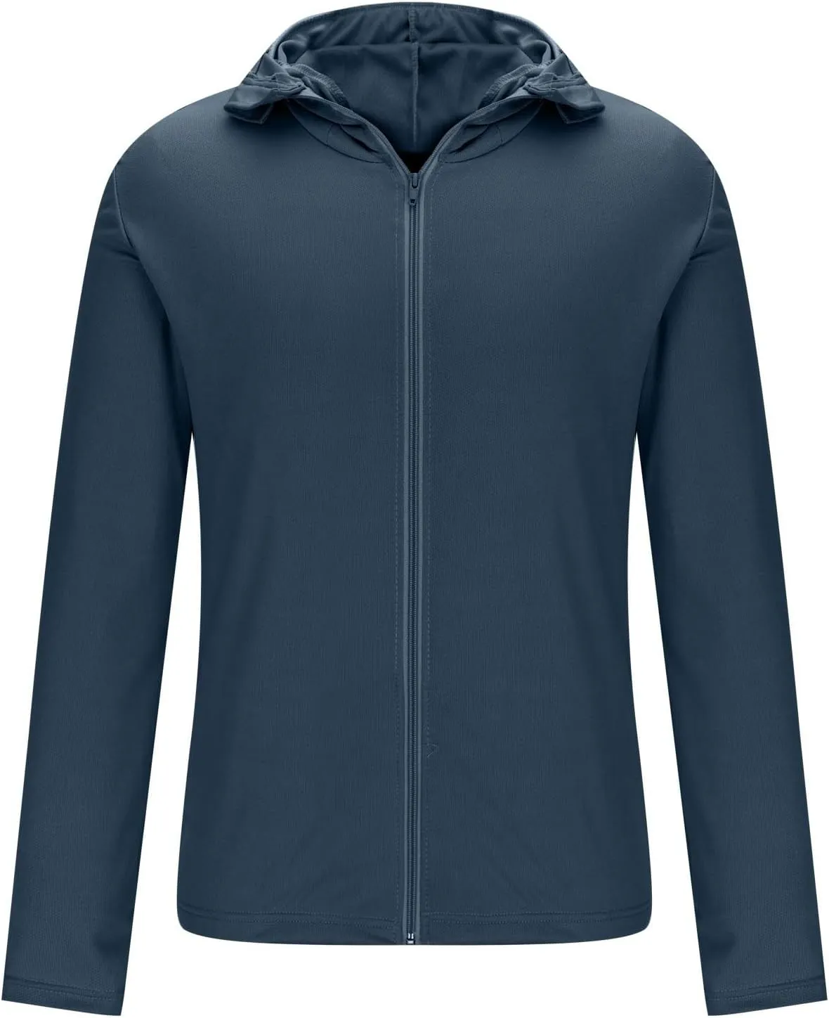 Men's UPF 50  Full Zip Fishing Hoodies Sun Shirts with Mask UV Neck Gaiter Hoodie Quick Dry Long Sleeve Hiking Shirts
