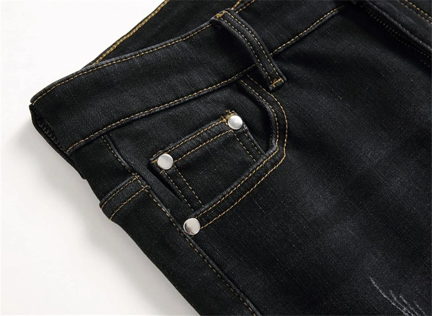 Men's Winter Fleece Lined Jeans Thicken Warm Stretch Denim Pants Regular Fit Classic Straight Leg Jean Trousers