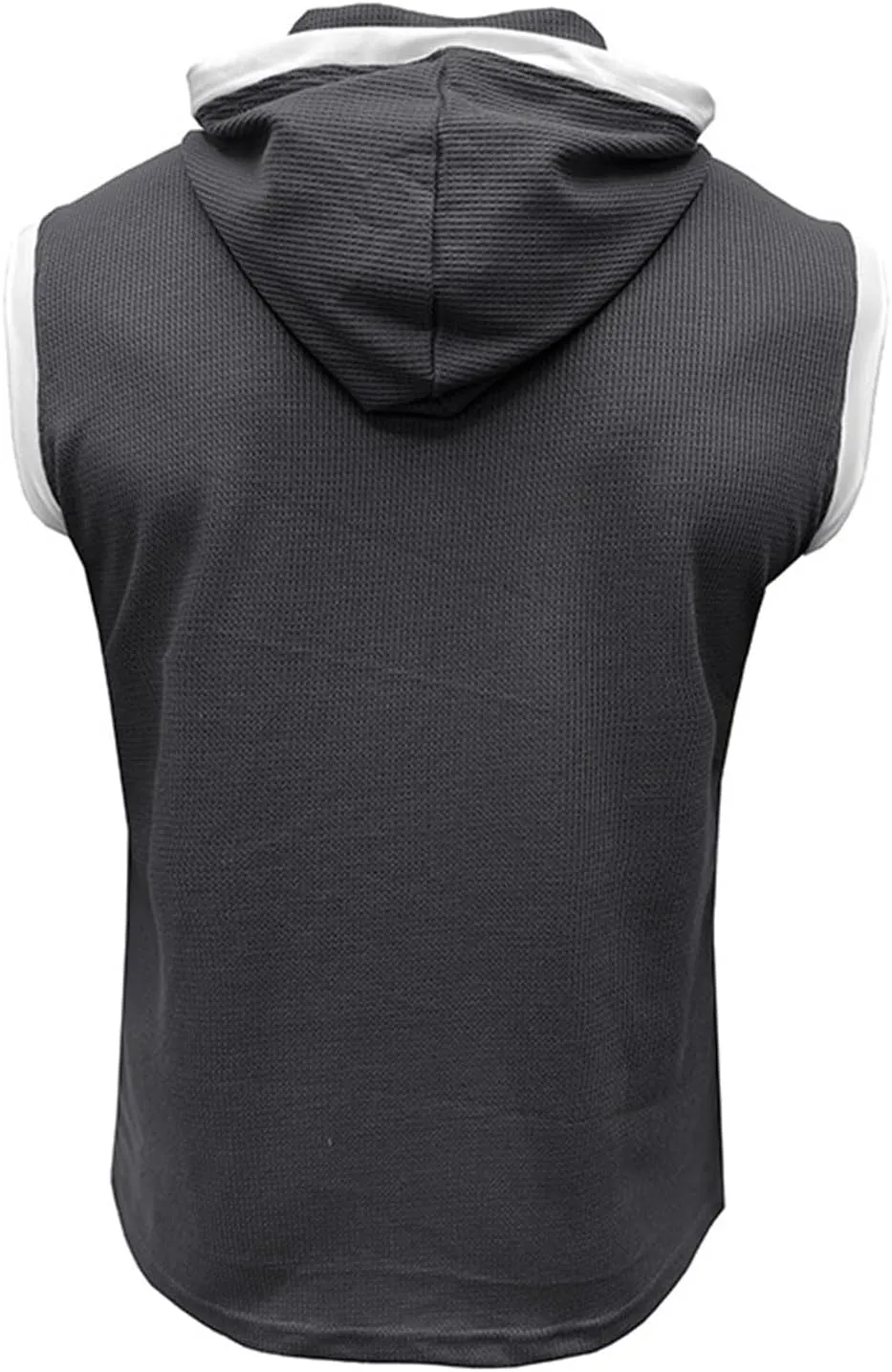 Men's Zip Up Hoodie Shirt Workout Cotton Fleece Cut Off Sleeveless Sweatshirt Tank Pockets Drawstring Solid Sport Tops