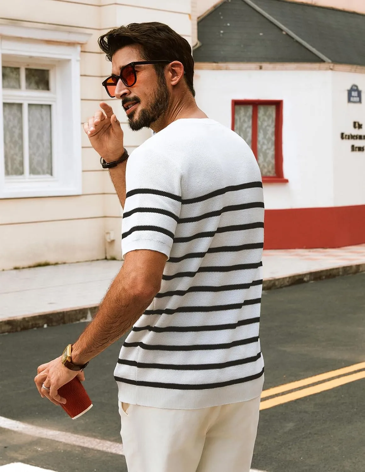 PJ PAUL JONES Mens Casual T-Shirts Classic Short Sleeve Knit Tees Crewneck Solid Tee Shirts