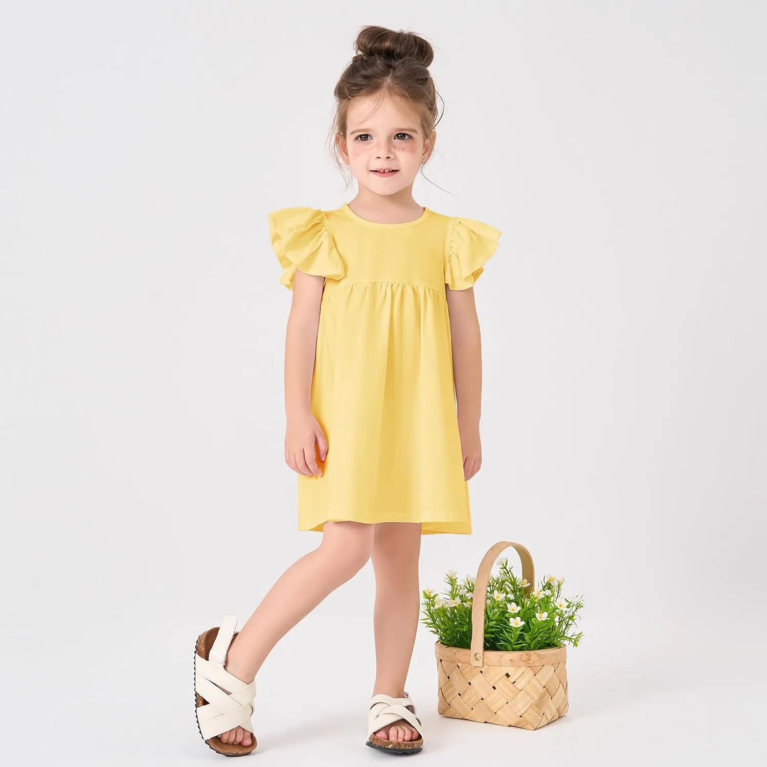 pureborn Toddler Girls Sleeveless Summer Dresses 1-8 Years