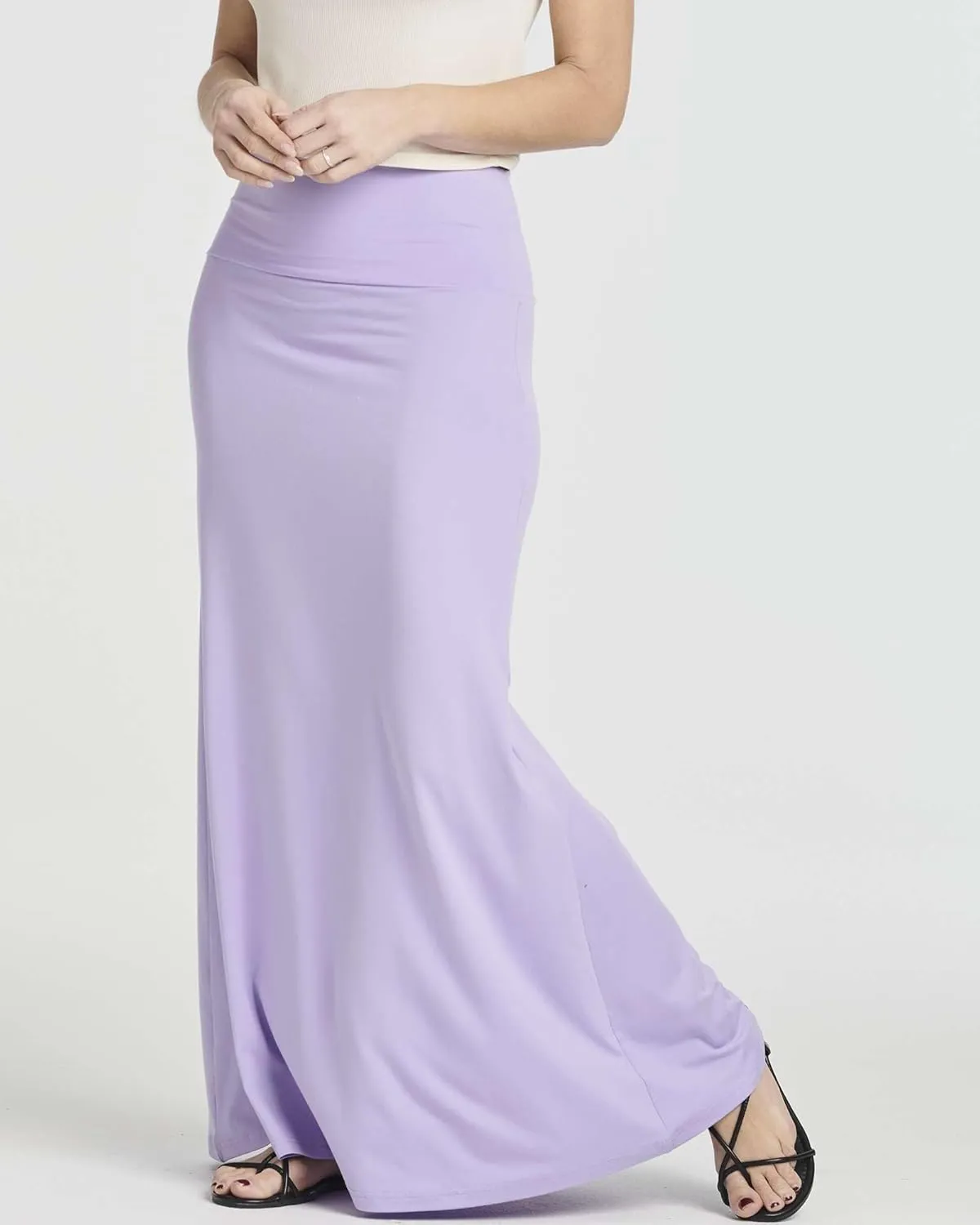 Real Essentials 3 Pack: Women's Ultra-Soft Flowy Maxi High Waisted Long Skirts (Available in Plus Size)