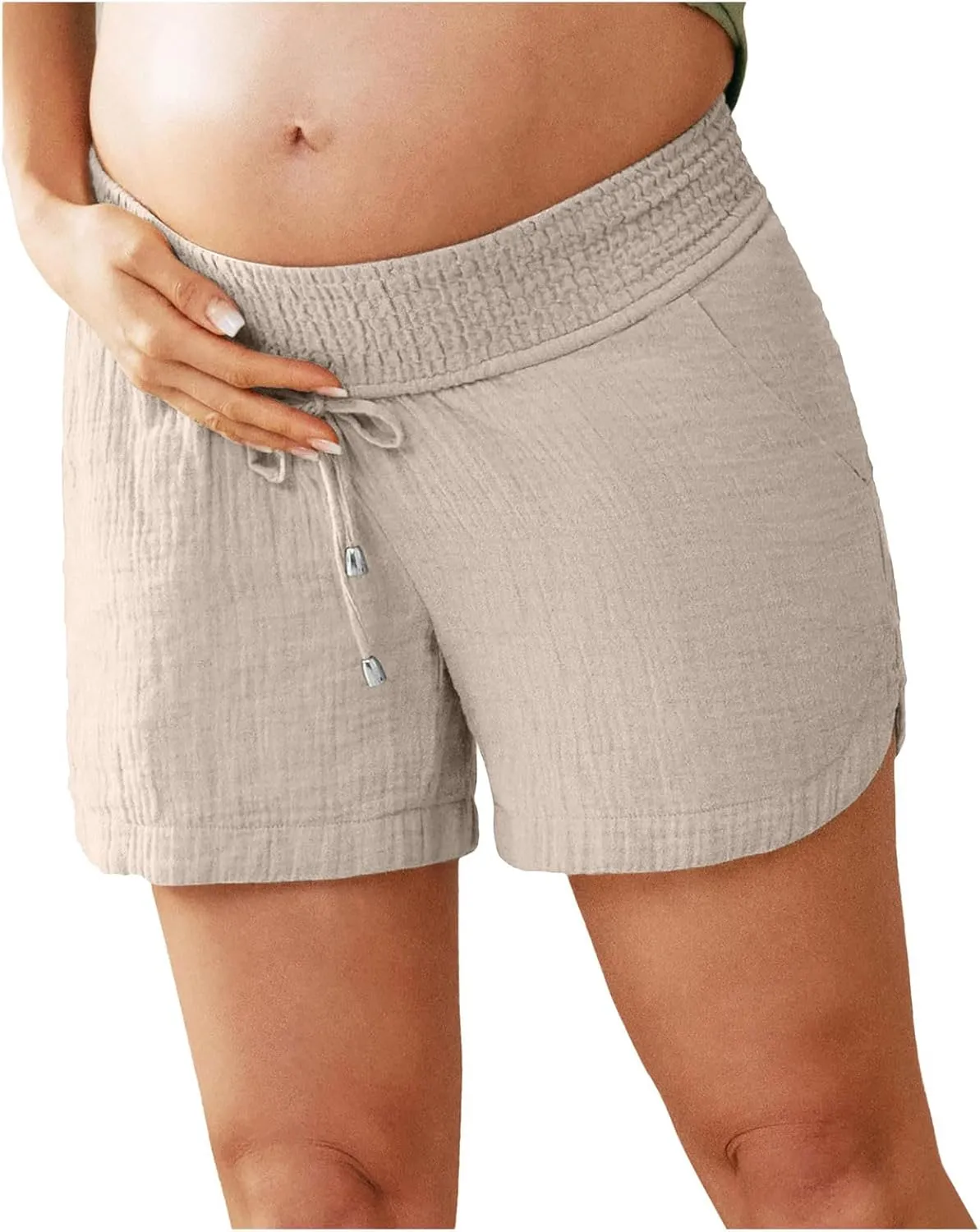 Shorts for Women 2024 Trendy Summer Casual Maternity Shorts Going Out Shorts with Pocket Elastic Waist Shorts