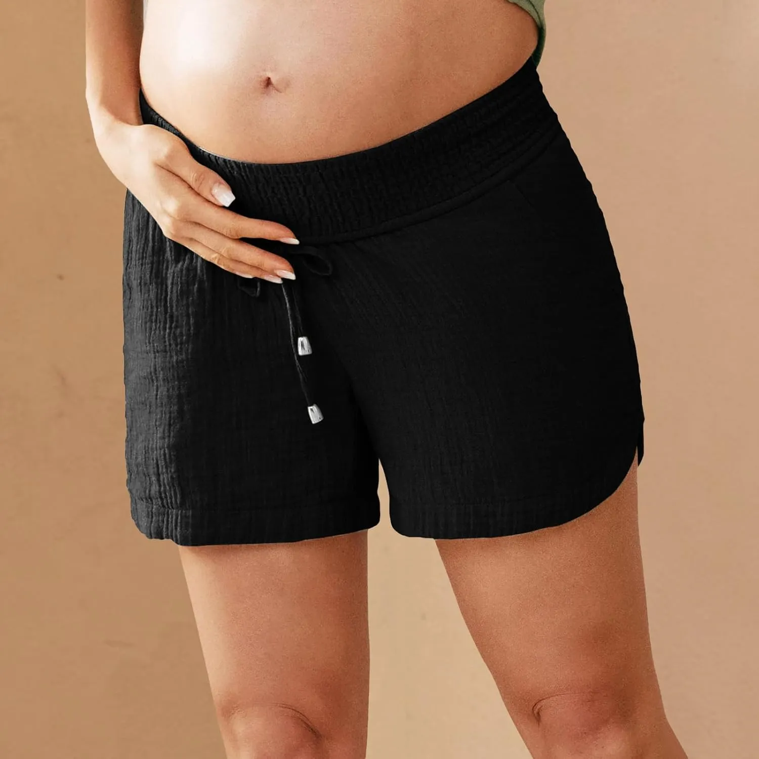 Shorts for Women 2024 Trendy Summer Casual Maternity Shorts Going Out Shorts with Pocket Elastic Waist Shorts