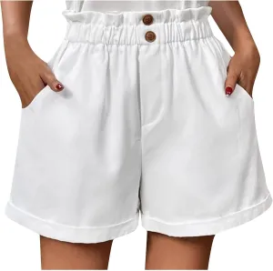 Shorts for Women Comfy Summer Shorts Elastic Waist Shorts Casual Lightweight Shorts Travel Shorts with Pockets