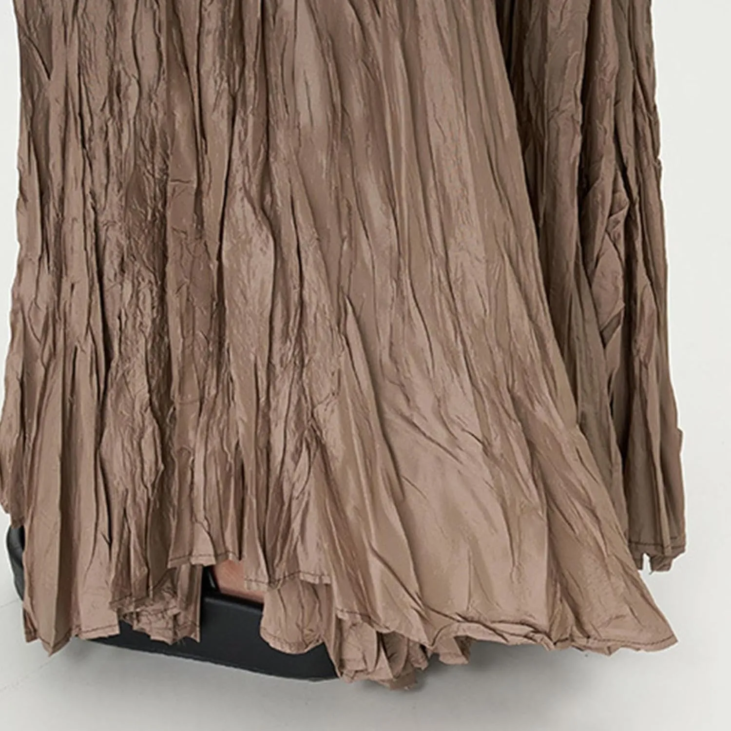Skirts for Women Trendy Summer Pleated Wrinkle Boho Elastic High Waist Flowy Swing Maxi Long Skirt Holiday Outfit