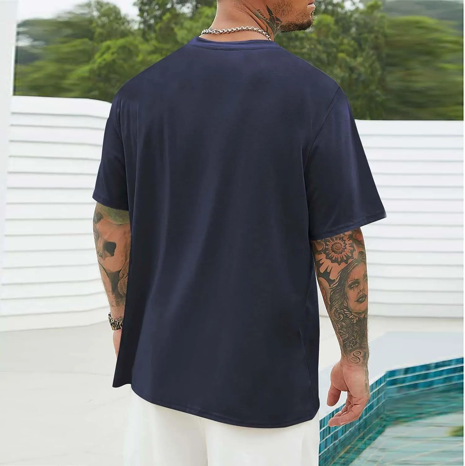 Summer Casual Shirts for Men 2024 Trendy Loose Short Sleeve Crew Neck Tee Fashion Letter Print Athletic T-Shirts