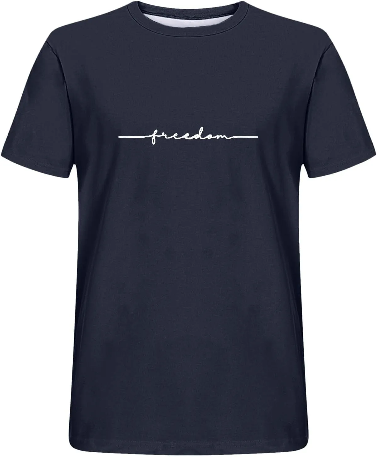 Summer Casual Shirts for Men 2024 Trendy Loose Short Sleeve Crew Neck Tee Fashion Letter Print Athletic T-Shirts