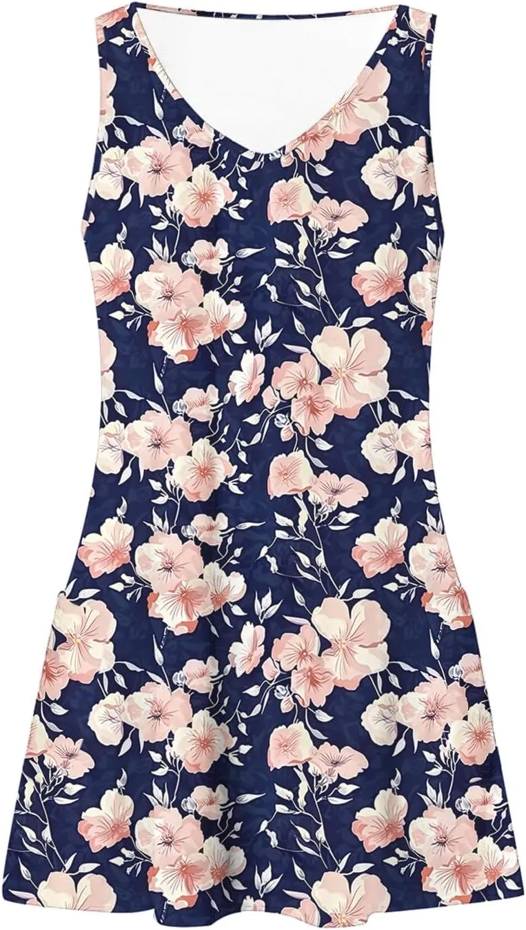 Summer Dresses for Women 2025 Beach Vacation Sundresses Plus Size Hawaiian Dresses Floral Print Boho Tank Dress