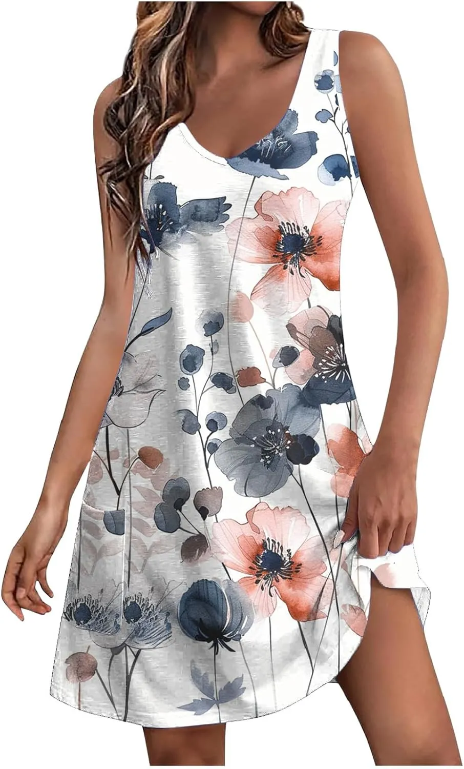 Summer Dresses for Women 2025 Beach Vacation Sundresses Plus Size Hawaiian Dresses Floral Print Boho Tank Dress
