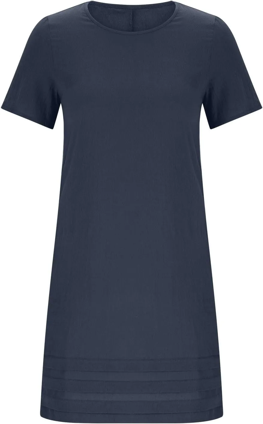 Summer Dresses for Women Short Sleeve Scoop Neck Cotton Linen Tunic Tshirt Dress Casual Loose Fit Vacation Sundress