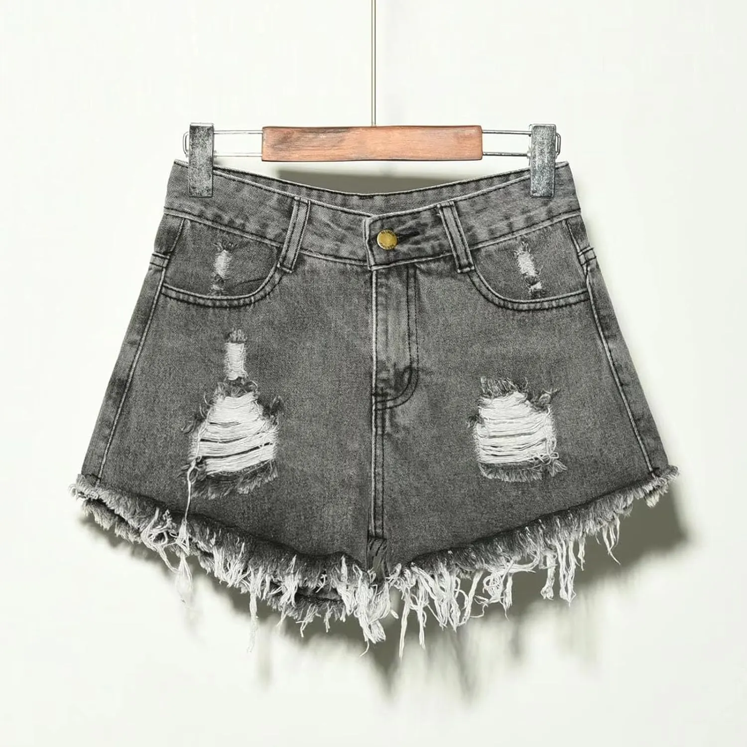 Summer Jeans Shorts for Women, Teen Girls Y2K Preppy Clothes Plus Size Raw Hem Ripped Denim Shorts Going Out Shorts