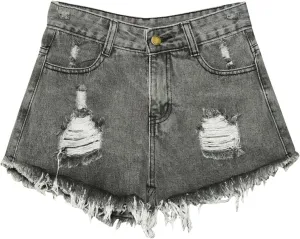 Summer Jeans Shorts for Women, Teen Girls Y2K Preppy Clothes Plus Size Raw Hem Ripped Denim Shorts Going Out Shorts