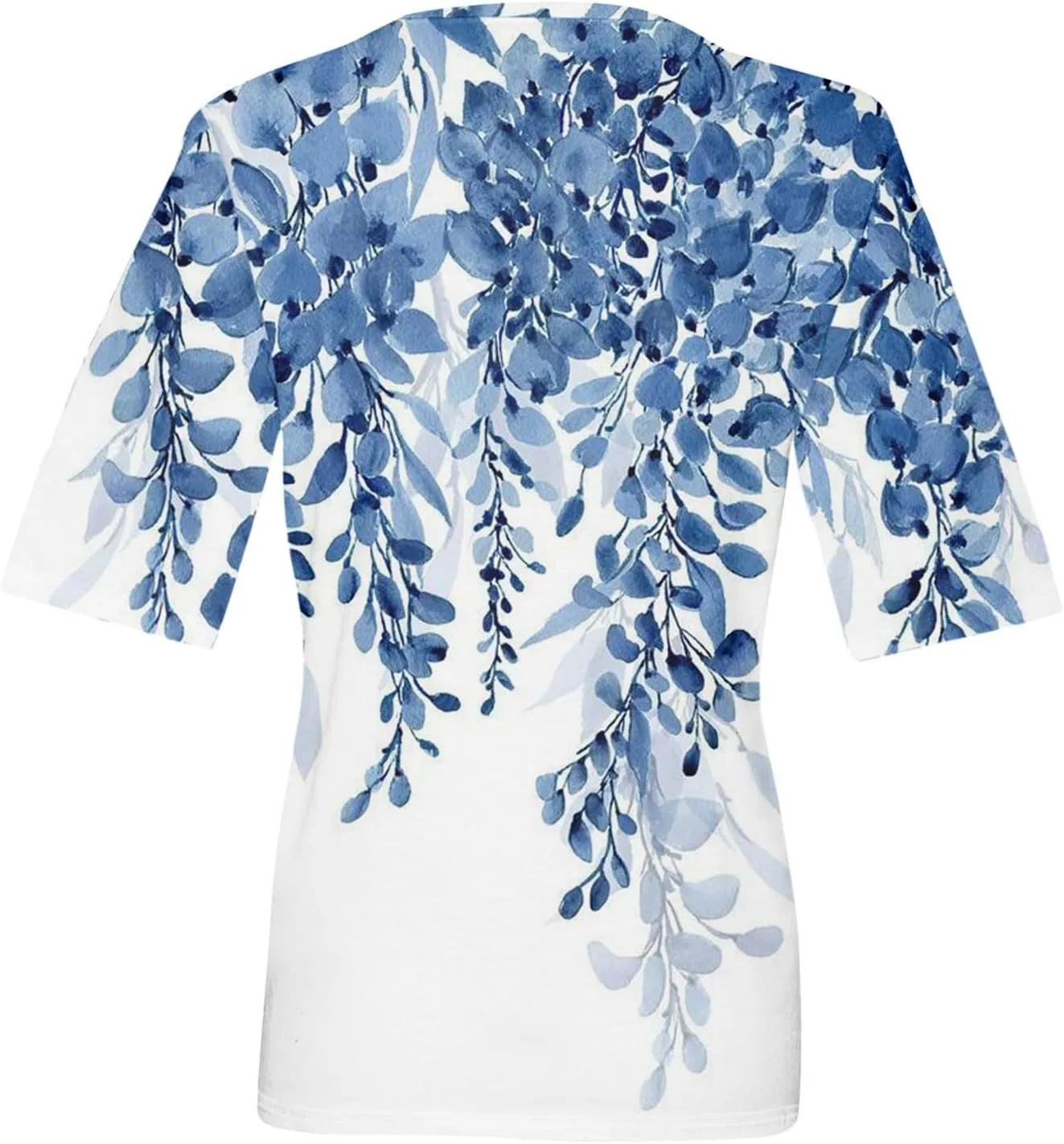 Summer Tops for Women 2024 Elbow Length V-Neck T Shirts Dressy Casual Half Sleeve Fit Basic Tee Tunic Tops Blouse