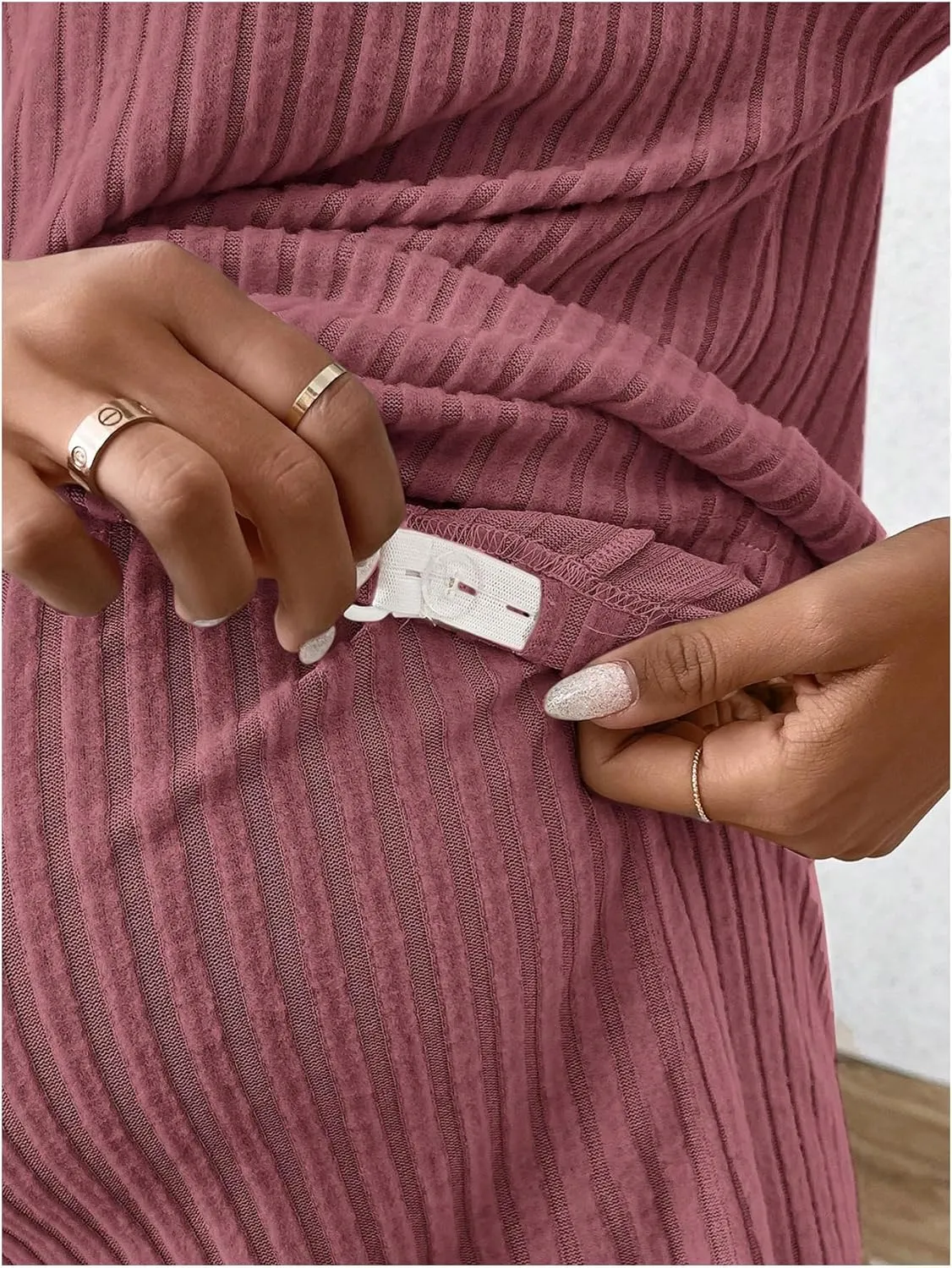 SweatyRocks Women's Maternity 2 Piece Outfits V Neck Short Sleeve Top and Elastic Waist Shorts Set