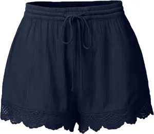 TANGNADE Shorts for Women Trendy High Elastic Waisted Drawstring Beach Shorts 2024 Summer Flowy Wide Leg Shorts