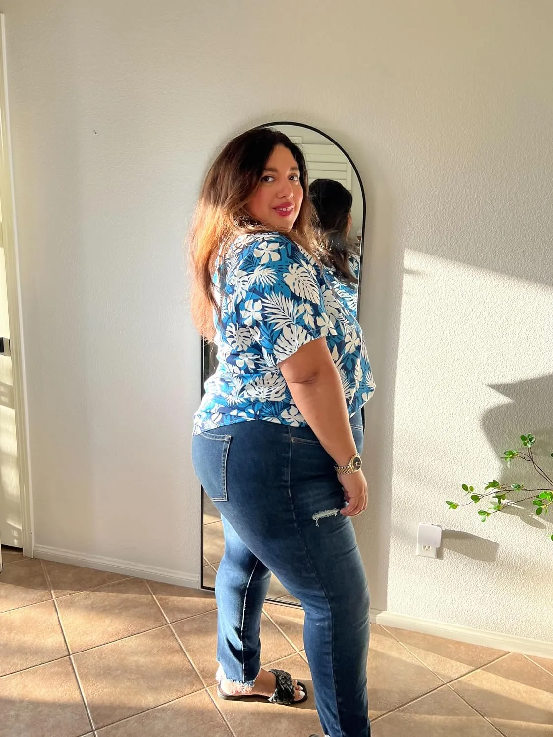 TIYOMI Plus Size Short Sleeve Button Down Shirts for Women Summer Tops Casual Blouses XL-5XL