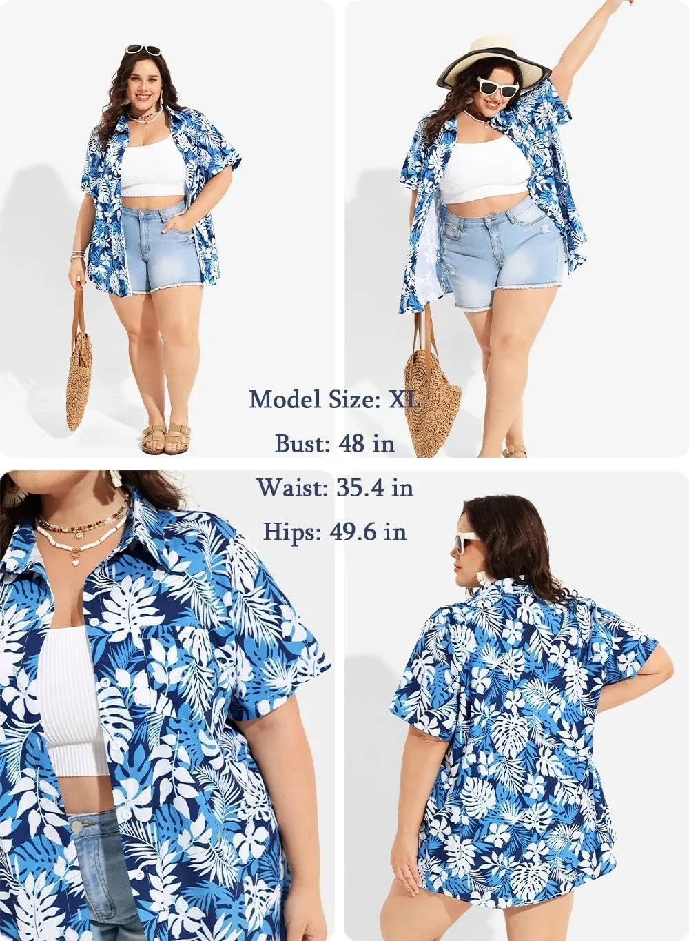 TIYOMI Plus Size Short Sleeve Button Down Shirts for Women Summer Tops Casual Blouses XL-5XL