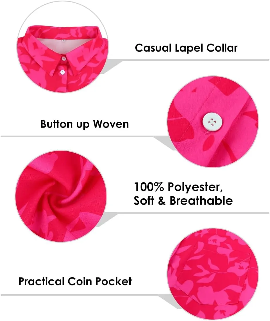TIYOMI Plus Size Short Sleeve Button Down Shirts for Women Summer Tops Casual Blouses XL-5XL