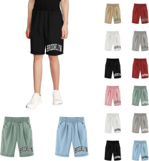 Toddler Girls Shorts Kids Letter Print High Waisted Drawstring Bermuda Shorts Knee Length Linen Summer 2025 Casual Short
