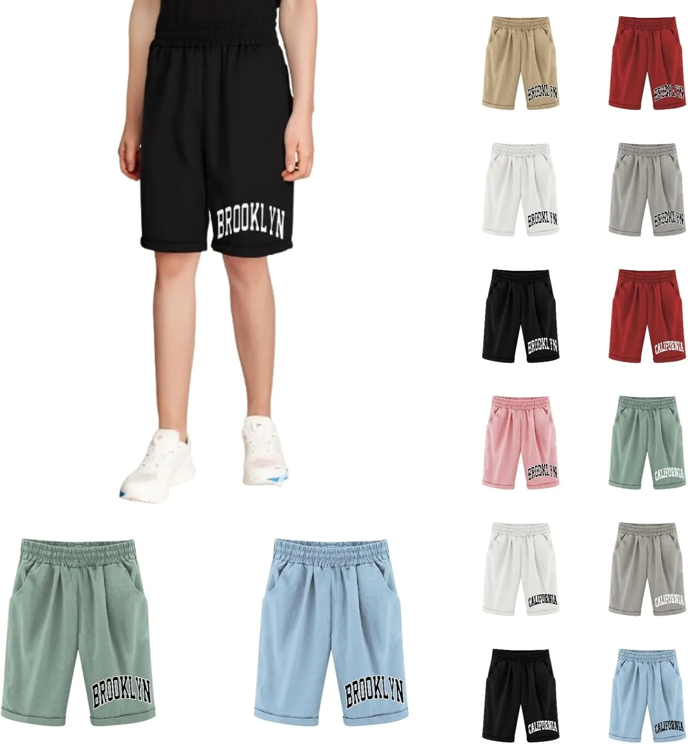Toddler Girls Shorts Kids Letter Print High Waisted Drawstring Bermuda Shorts Knee Length Linen Summer 2025 Casual Short