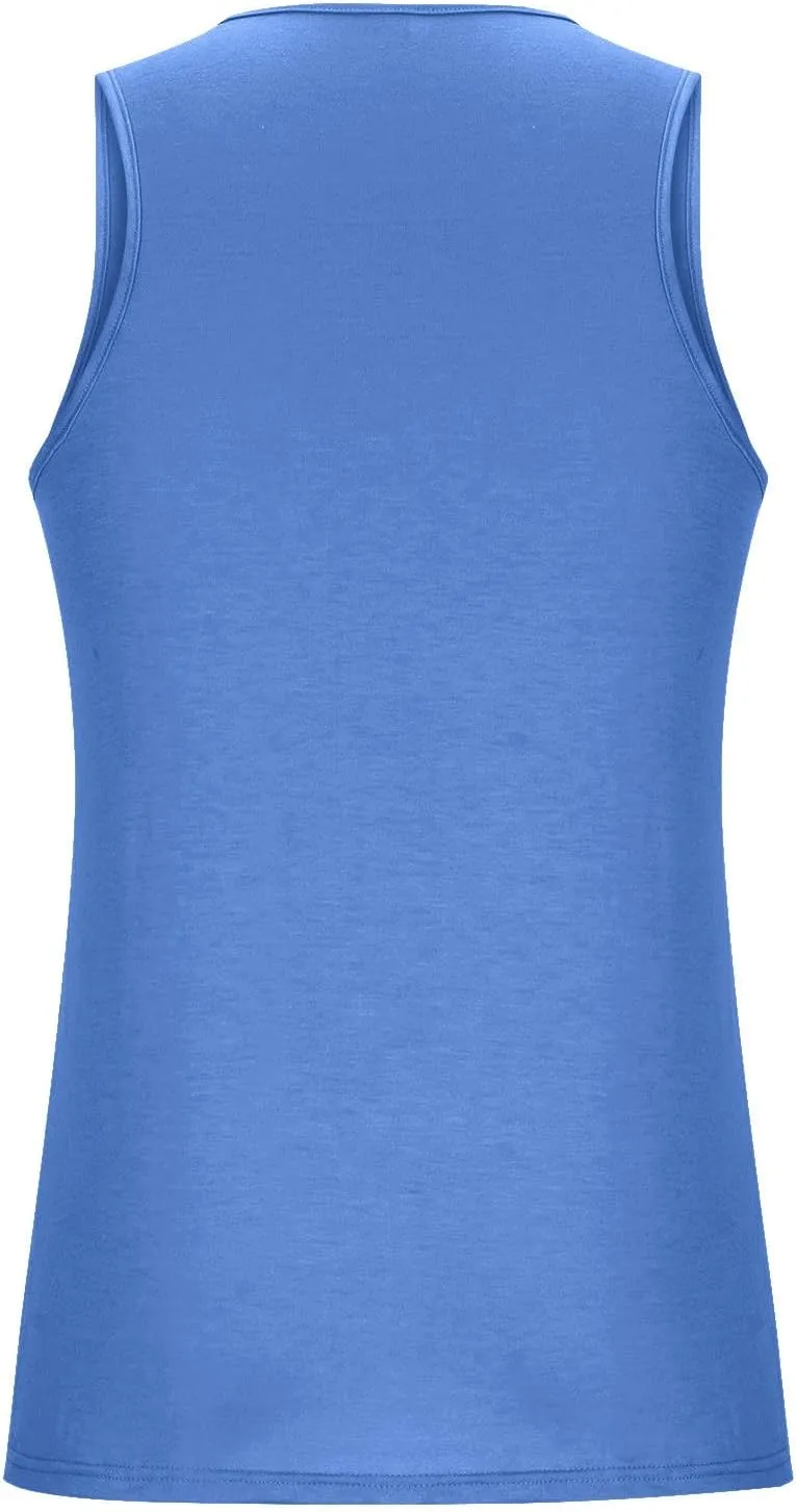 Uillui Mens Graphic Tank Tops Loose Fit Sleeveless Workout Gym Muscle Shirts Graphic T-Shirts Beach Hawaiian Palm Tree Shirt