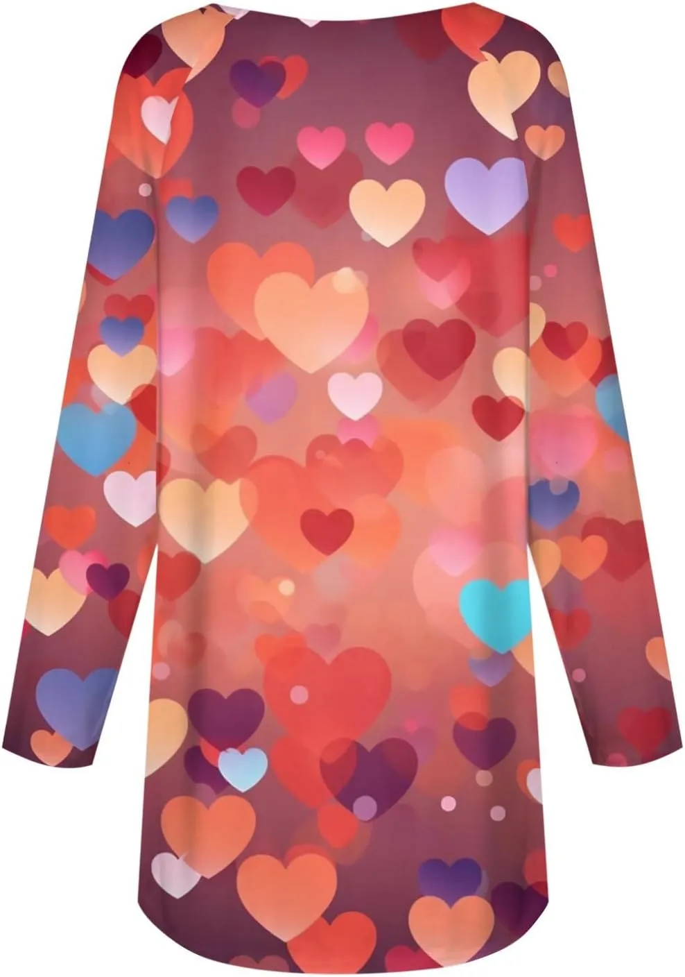 Valentines Day Tshirts Women Long Sleeve Crewneck Loose Fit Heart Tops Soft Comfy Holiday Graphic Tees