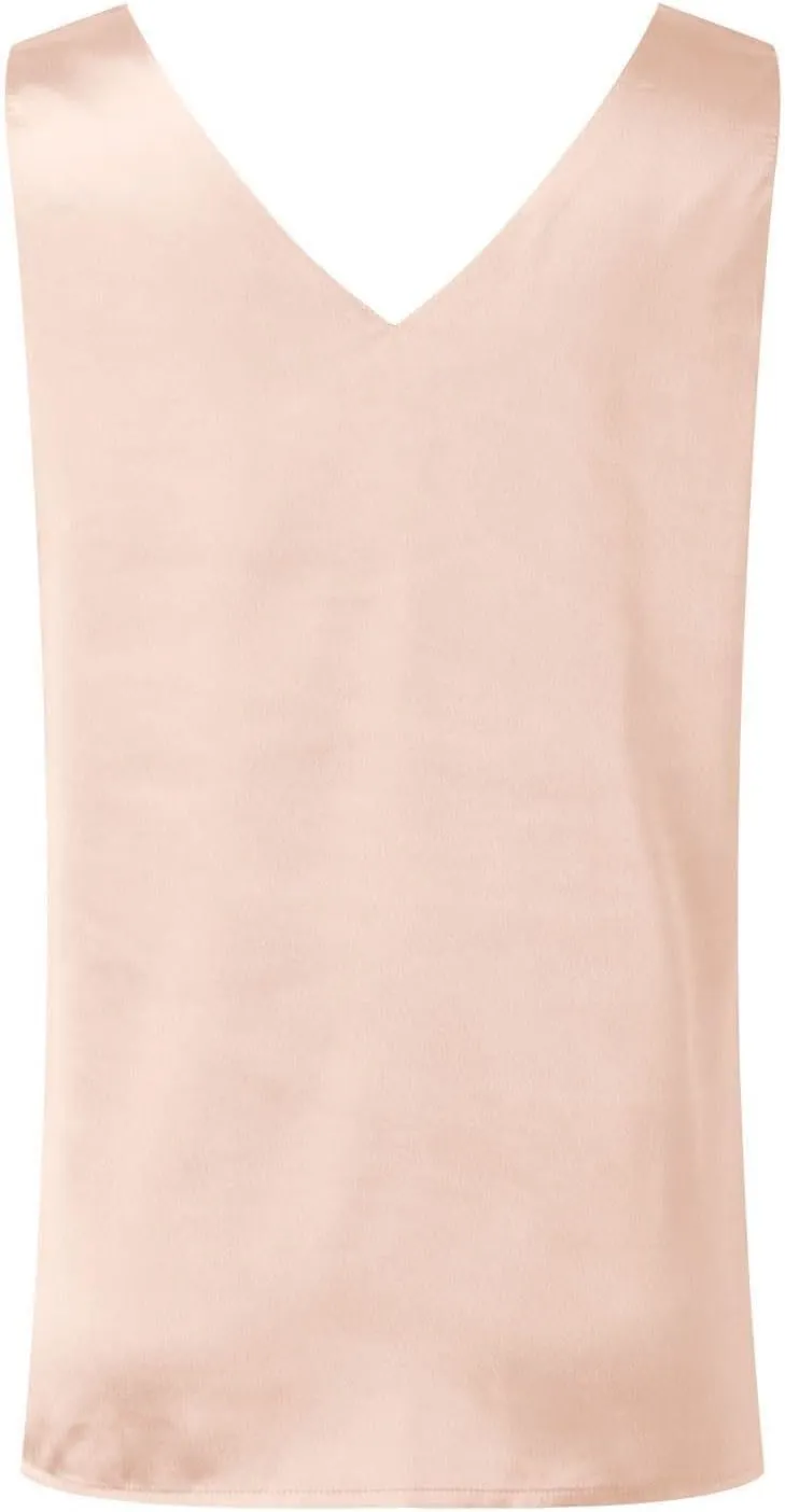 Women Silk Satin Tank Tops Casual V Neck Sexy Sleeveless Camisole Dressy Blouses 2025 Summer Basic Work Shirt