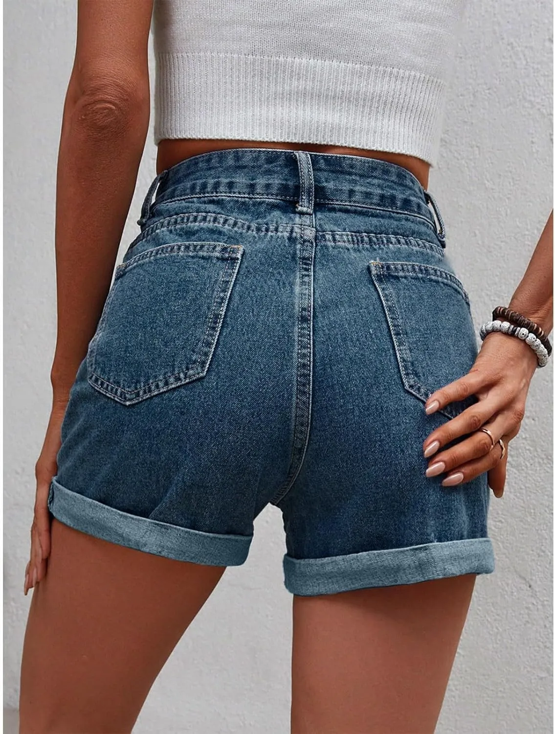Women's 2024 Casual Summer Denim Shorts Sexy High Waist Denim Shorts Stretchy Ripped Jean Shorts Y2K Streetwear