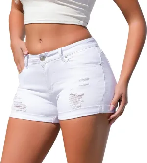 Women's 2024 Casual Summer Denim Shorts Sexy High Waist Denim Shorts Stretchy Ripped Jean Shorts Y2K Streetwear
