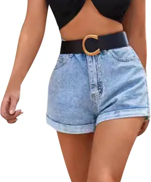 Women's 2024 Casual Summer Denim Shorts Sexy High Waist Denim Shorts Stretchy Ripped Jean Shorts Y2K Streetwear