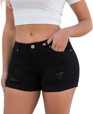 Women's 2024 Casual Summer Denim Shorts Sexy High Waist Denim Shorts Stretchy Ripped Jean Shorts Y2K Streetwear