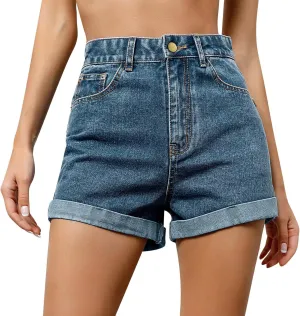 Women's 2024 Casual Summer Denim Shorts Sexy High Waist Denim Shorts Stretchy Ripped Jean Shorts Y2K Streetwear