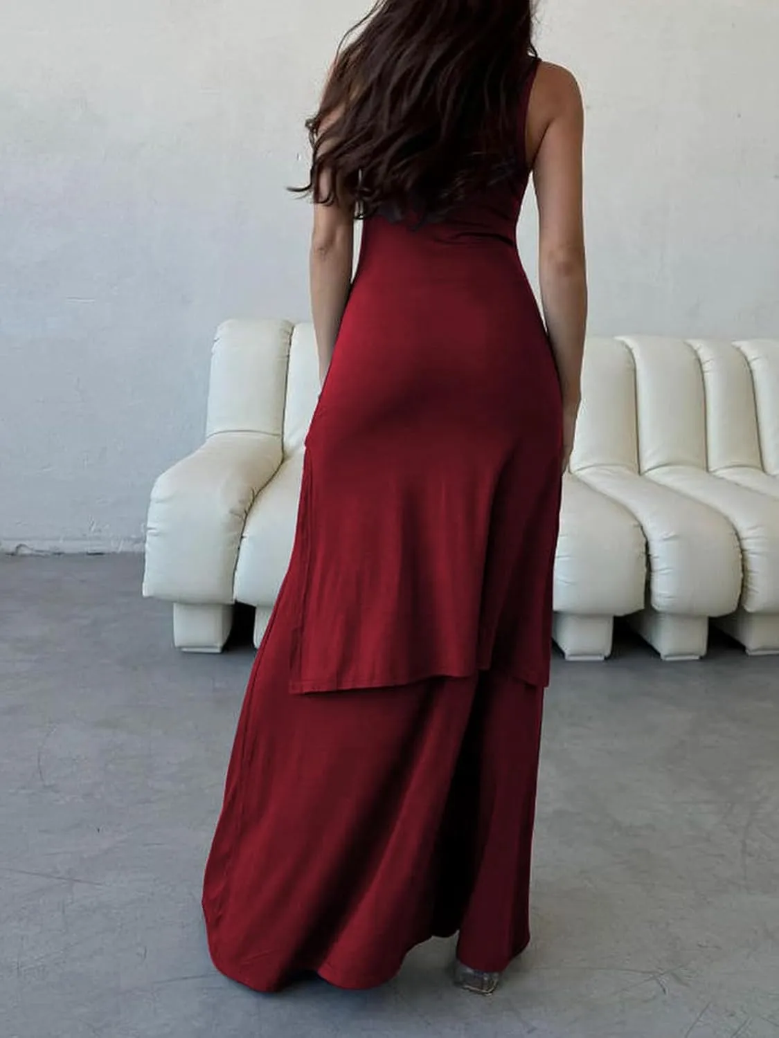 Women's 2025 Summer Maxi Tshirt Dress Tie Waist Casual Slim Fit Sleeveless Tank Long Beach Dresses