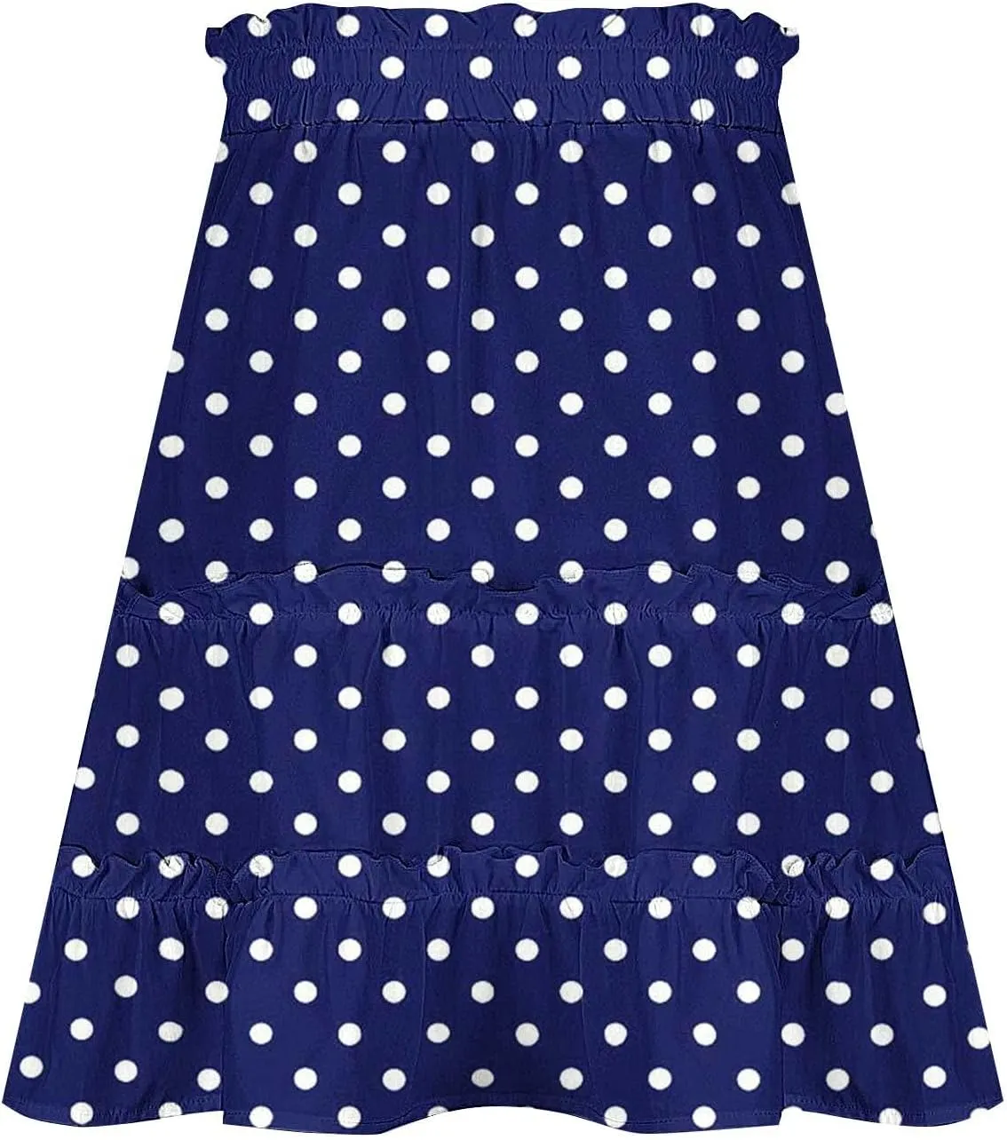 Women's 2025 Summer Polka Dot Mini Skirts High Waist Drawstring Tiered Ruffle Casual Beach Short Skirts