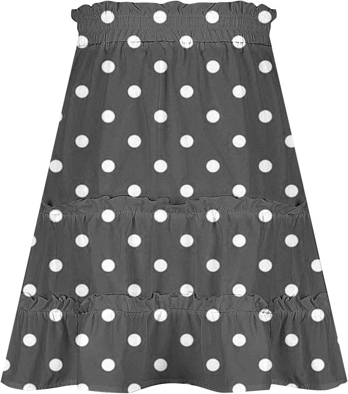 Women's 2025 Summer Polka Dot Mini Skirts High Waist Drawstring Tiered Ruffle Casual Beach Short Skirts