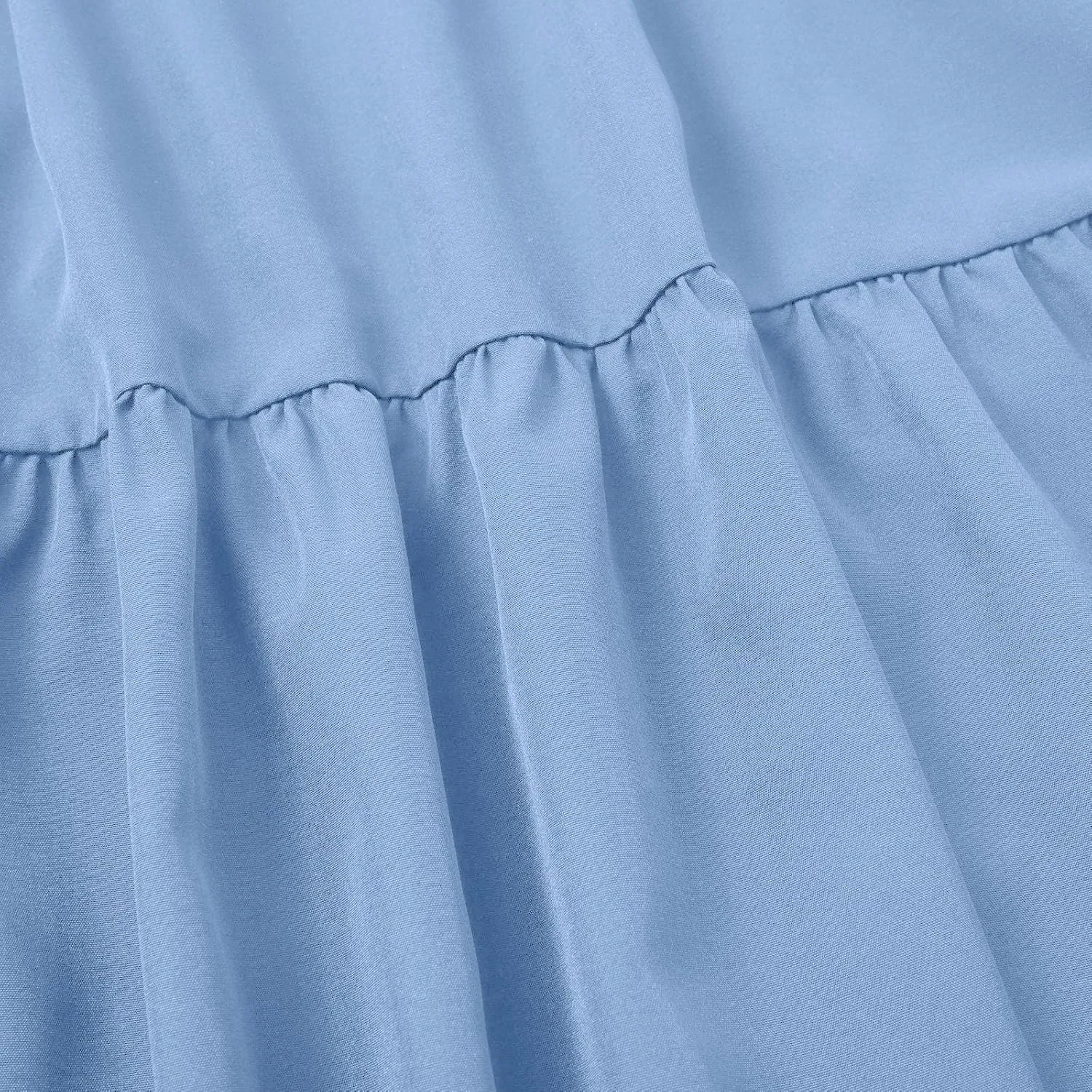 Women’s Boho Elastic High Waist Pleated A-Line Flowy Swing Tiered Maxi Long Skirt Dress with Pockets