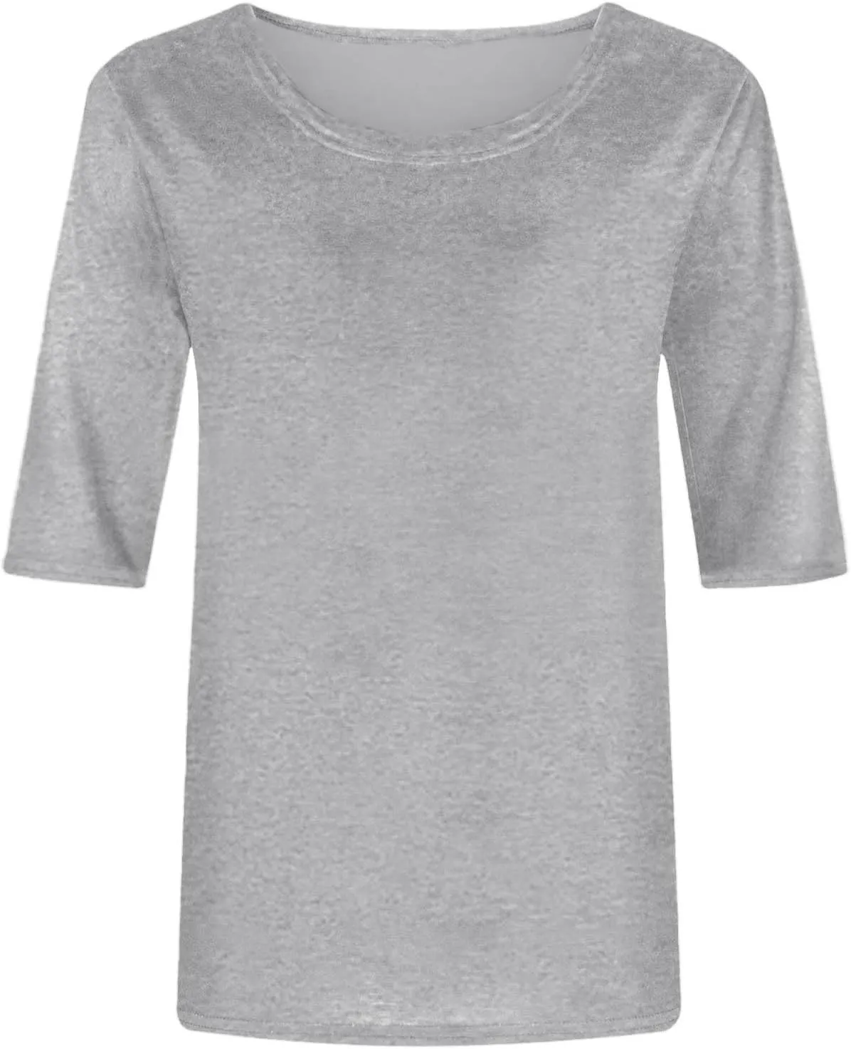 Womens Casual Tops Half Sleeve Loose Fit Shirts Plus Size Crewneck Cute Tees Soft Dressy 2025 Spring Summer Blouses