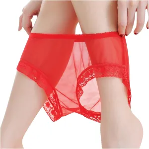 Womens Clear Lace Underwear Ice Silk Thongs Briefs Butt Lifting Panties Sexy Low Waisted Cute Bikini Panties No Show