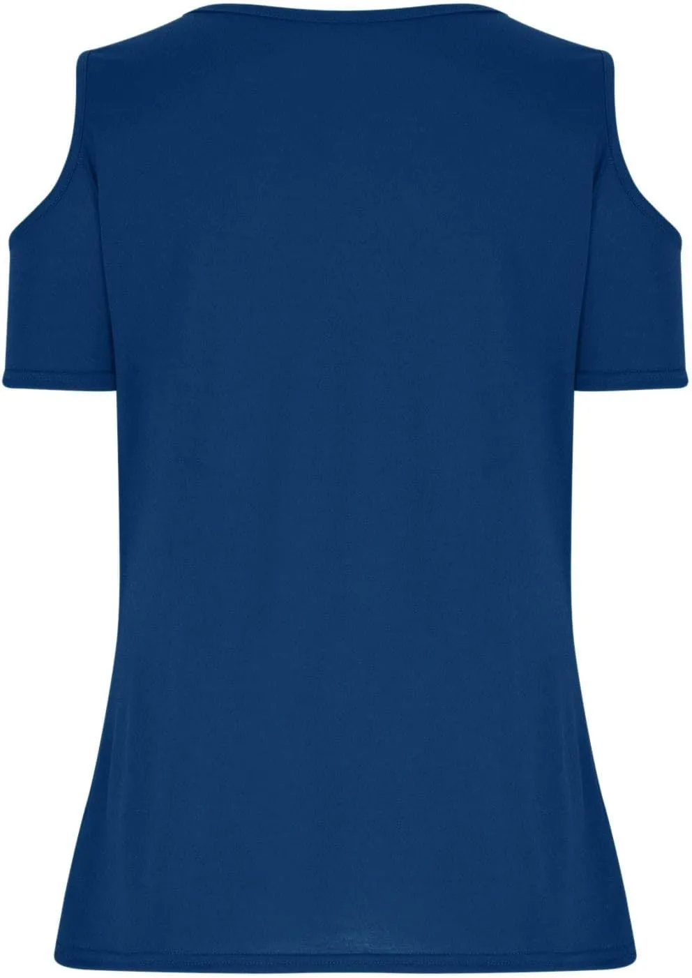 Women's Cold Shoulder Tops Short Sleeve V Neck O-Ring Straps T Shirts Casual Loose Basic Summer Tees Blouse