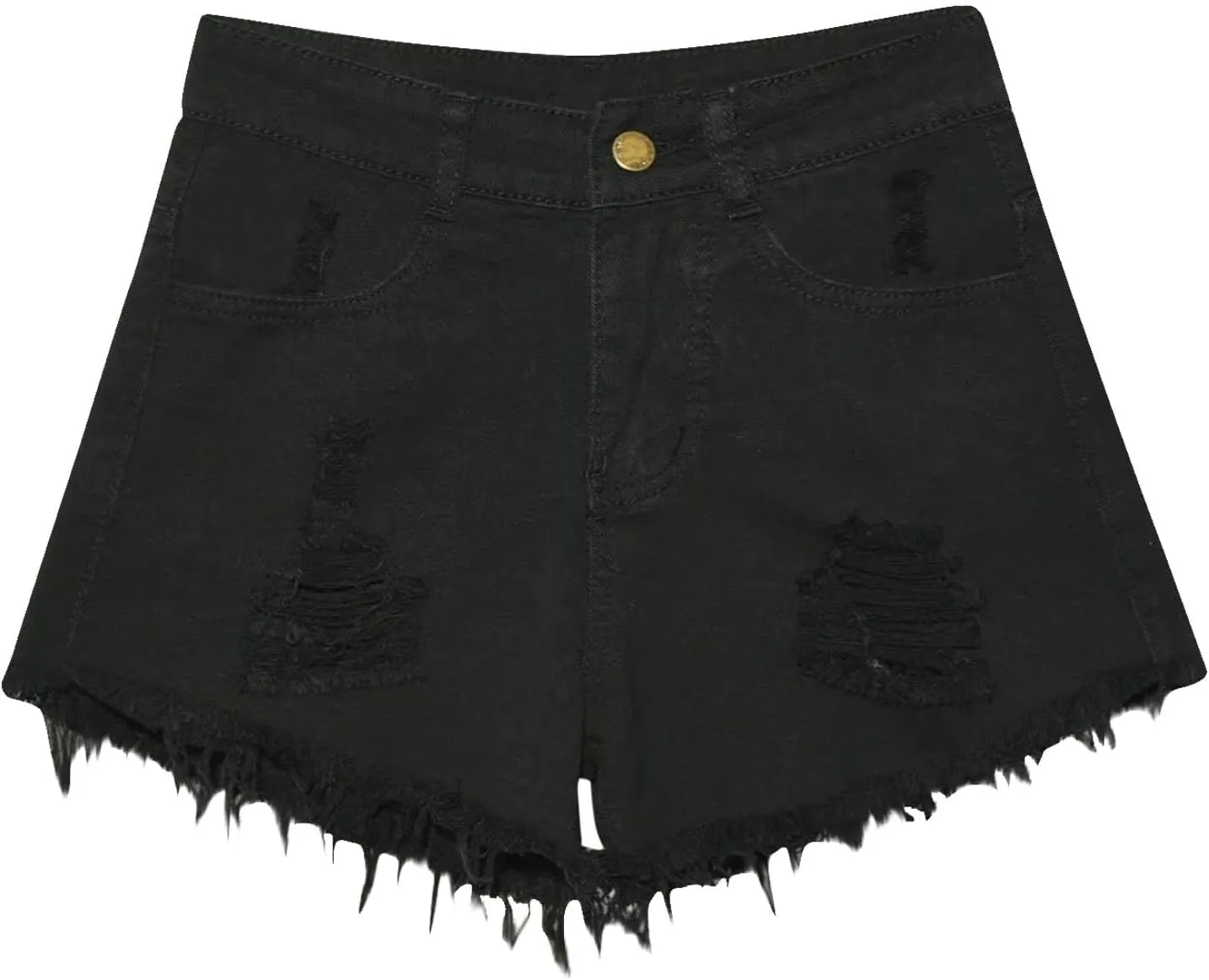 Womens Denim Shorts High Waisted Ripped Distressed Jean Shorts Plus Size Frayed Raw Hem Casual Shorts with Pockets