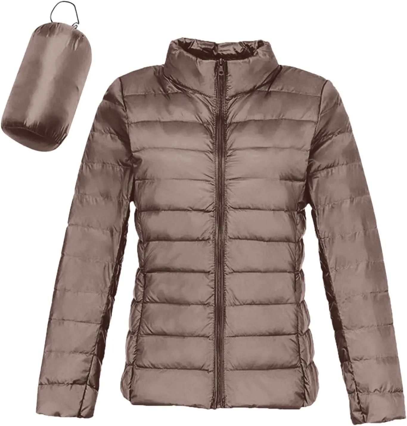 Women's Down Jacket Hooded Winter Light Weight Short Puffer Coats Packable Warm Windproof Ladies Parka