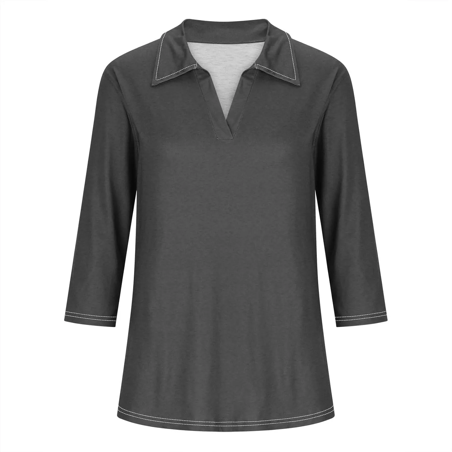Womens Golf Shirts 1/2 Or 3/4 Length Sleeve Collared Tops Business Casual Summer Loose Blouse Lapel Tshirts Cute Tees