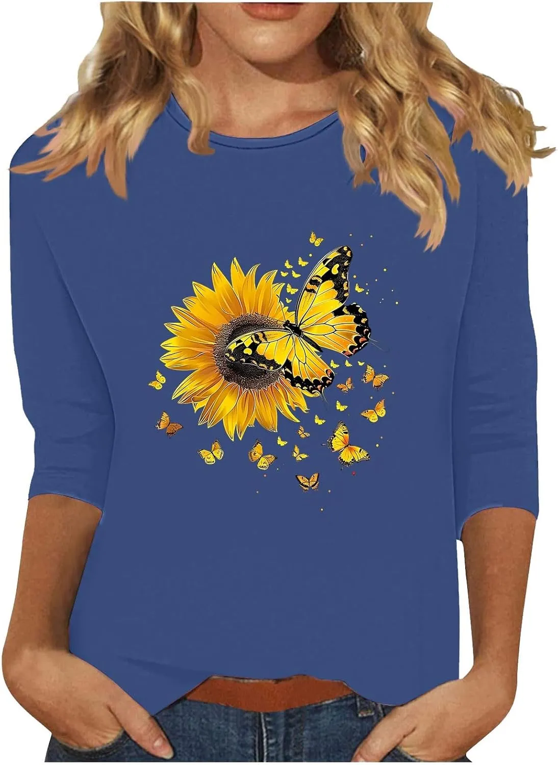 Womens Graphic Tees Sunflower Shirts Vintage Flower Graphic Tees Shirts Inspirational Tees Casual Going Out Shirt Tops